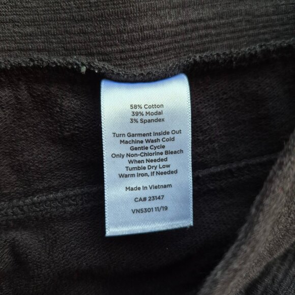 T by Talbots UPF 50+ Slub Terry Wide Leg Crops Black M/P - Picture 6 of 9